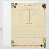 Papier En-tête de la recette personnalisée aux légumes de (Devant / Derrière)
