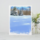 Papier En-tête de l'aquarelle d'hiver (Debout devant)