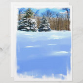 Papier En-tête de l'aquarelle d'hiver (Devant / Derrière)