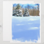 Papier En-tête de l'aquarelle d'hiver (Devant / Derrière)