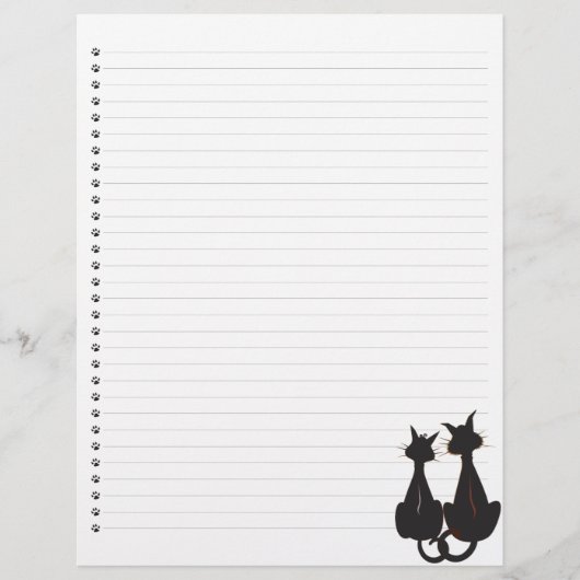 Papier En-tête de lettre à deux chats (Devant)