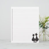 Papier En-tête de lettre à deux chats (Debout devant)