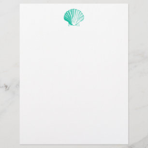 Papier En-tête de lettre Aqua Seashell