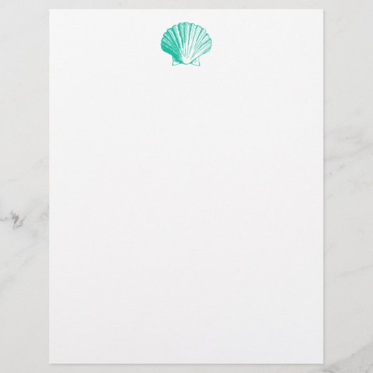 Papier En-tête de lettre Aqua Seashell (Devant)