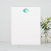 Papier En-tête de lettre Aqua Seashell (Debout devant)