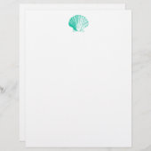Papier En-tête de lettre Aqua Seashell (Devant / Derrière)