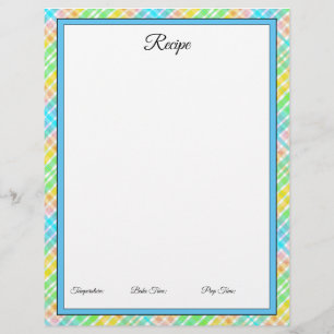 Papier En-tête de lettre de recette à carreaux larges