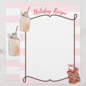 Papier En-tête de lettre de recette de biscuits de Noël e (Devant / Derrière)