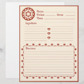 Papier En-tête de lettre de Recette Love (Devant / Derrière)