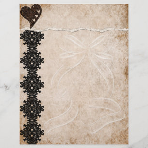 Papier En-tête de lettre en dentelle noire