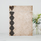 Papier En-tête de lettre en dentelle noire (Debout devant)