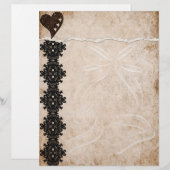 Papier En-tête de lettre en dentelle noire (Devant / Derrière)