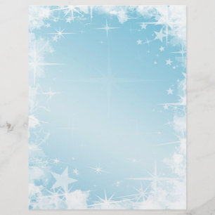 Papier En-tête de lettre Holiday Blue Stars