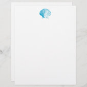 Papier En-tête de lettre Ocean Blue Seashell (Devant / Derrière)