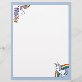 Papier En-tête de lettre Unicorn Imaginaire