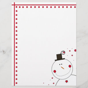 Papier En-tête de Noël Snowman