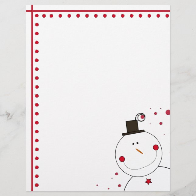 Papier En-tête de Noël Snowman (Devant)