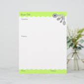Papier En-tête de recette de cuillères de mesure de coule (Debout devant)