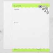 Papier En-tête de recette de cuillères de mesure de coule (Devant / Derrière)