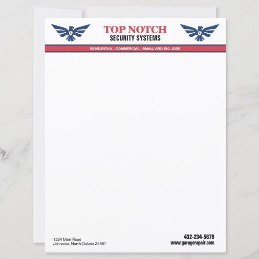 Papier En-tête de système de sécurité (Devant)