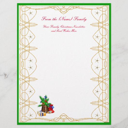 Papier En-tête du bulletin de Noël de la famille (Devant)