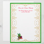 Papier En-tête du bulletin de Noël de la famille (Devant / Derrière)