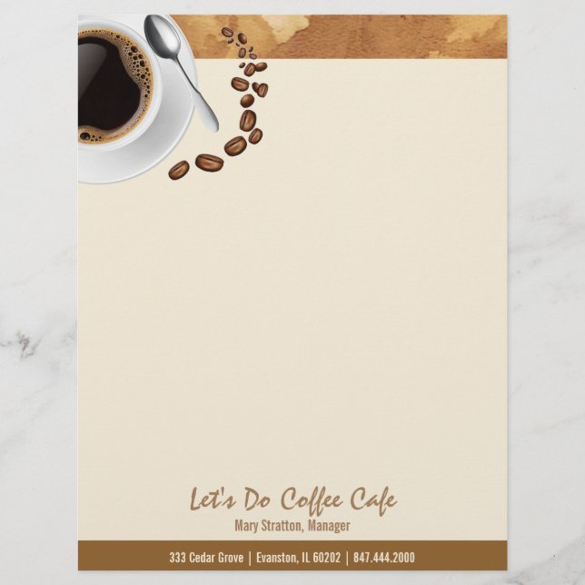 Papier en-tête du café (Devant)