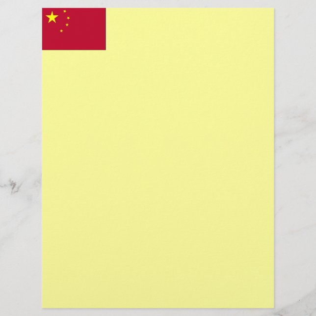 Papier En-tête du drapeau chinois (Devant)