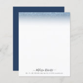 Papier en-tête du script de nom de parties scintillant bl (Devant / Derrière)