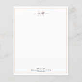 Papier en-tête du script monogramme d'image or (Devant)