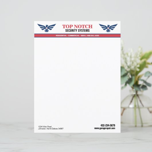 Papier En-tête du système de sécurité (Debout devant)