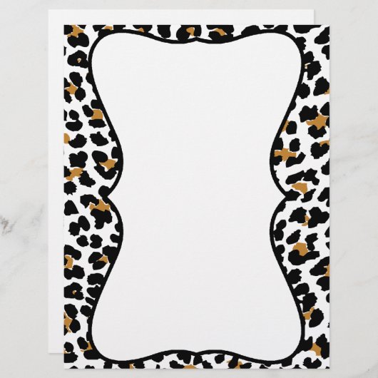 Papier En-tête Empreinte de léopard élégant (Devant / Derrière)