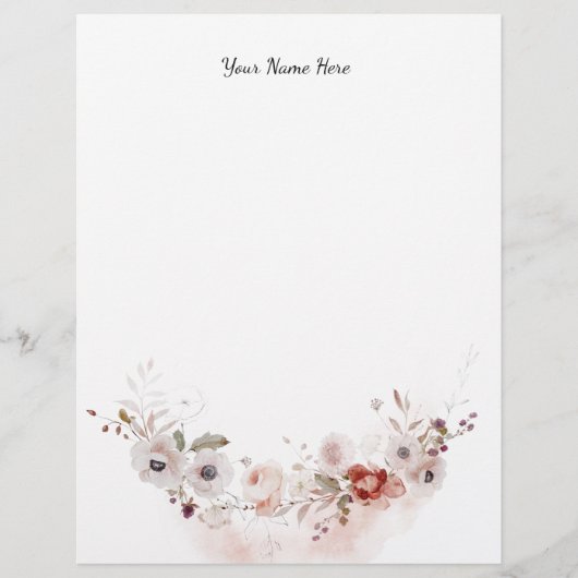 Papier En-tête Floral (Devant)