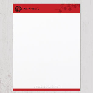 Papier En-tête gras rouge floral