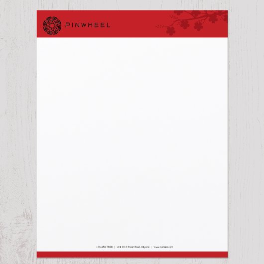 Papier En-tête gras rouge floral