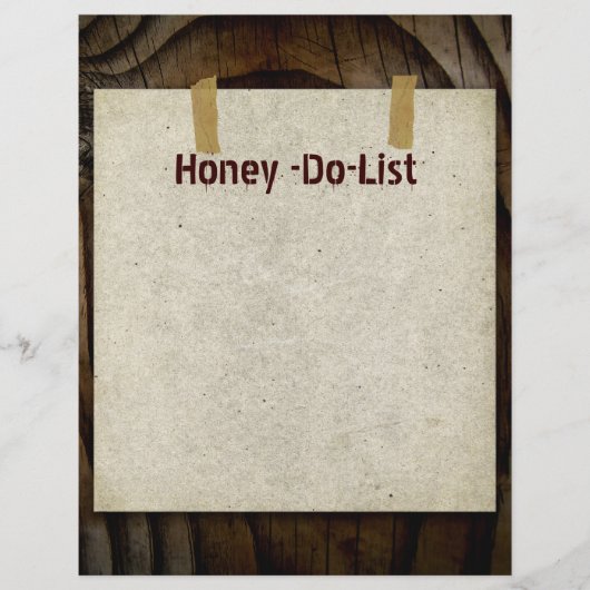 Papier en-tête Honey-Do-List (Devant)