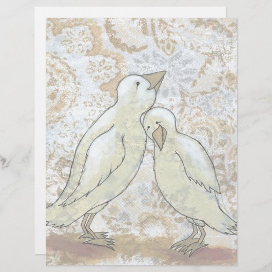 Papier en-tête Inséparable couple parfait art romantique (Devant / Derrière)