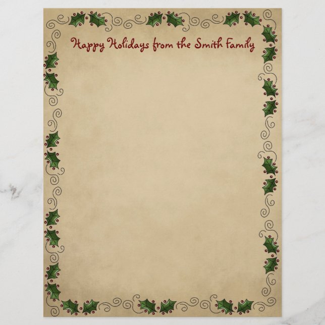 Papier En-tête Noël du pays mignon (Devant)