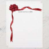 Papier En-tête Noël en ruban rouge (Devant / Derrière)