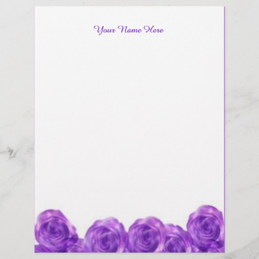 Papier En-tête personnalisé Rose violet (Devant)