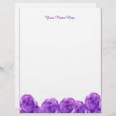 Papier En-tête personnalisé Rose violet (Devant / Derrière)