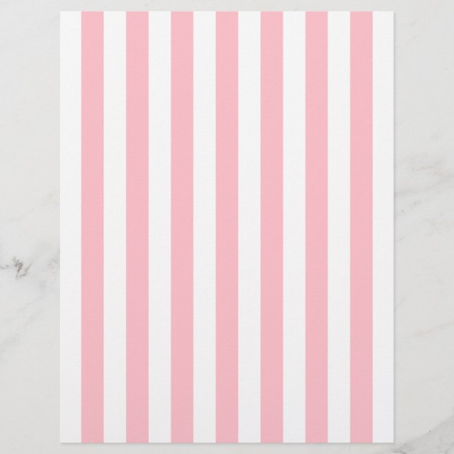 Papier En-tête rayé rose et blanc (Devant)