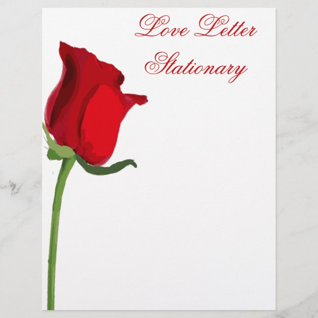 Papier En-tête Rose rouge (Devant)