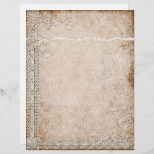 Papier En-tête simple dentelle (Devant / Derrière)