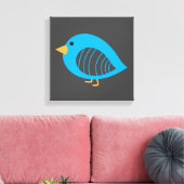 Papier en toile d'oiseaux curieux bleu mignon (Insitu(Salon))