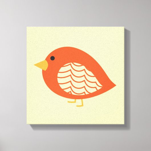 Papier en toile d'oiseaux curieux orange (Recto)