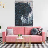 Papier en toile du Cheval friésien noir (Insitu(Salon))