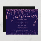 Papier EN VENTE ! Budget Marine Blue Rose Gold Mariage In (Devant / Derrière)