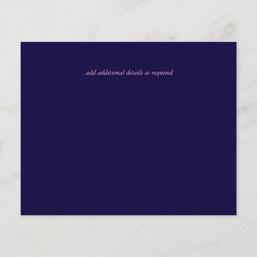 Papier EN VENTE ! Marine Blue Rosegold Enregistrer la dat (Dos)