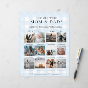 Papier En vichy bleu Quel âge ont été maman et papa jeu d